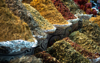 Various Colorful Spices At The Spice Bazaar